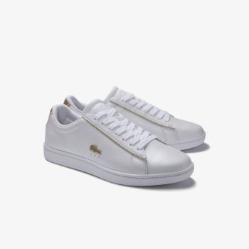 Lacoste Carnaby Evo Satin and Leather Sneakers Dámské - Tenisky Bílé | CZ-Er6lSf